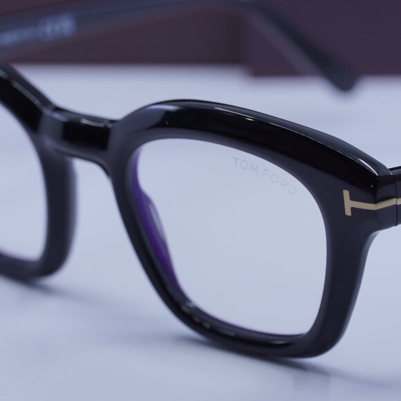 Tom Ford FT5961-B 001 Square Eyeglasses 49mm – Black/Blue Light Block - Picture 4 of 9